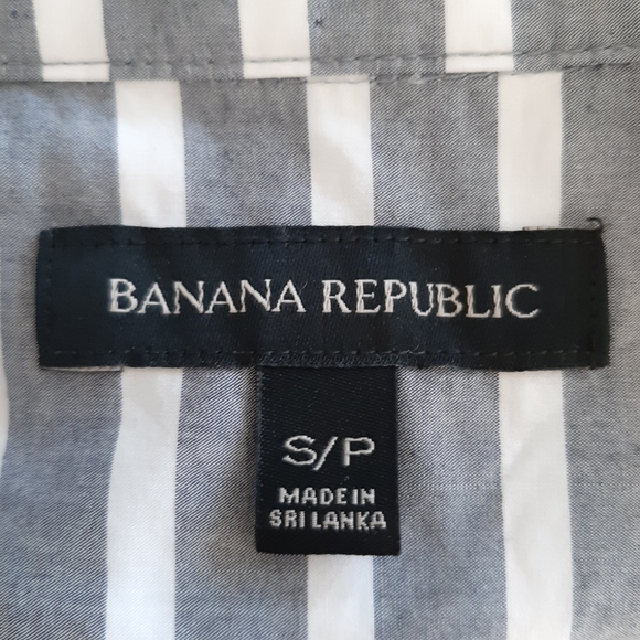 Banana Republic grey/white striped blouse - Picture 2 of 3